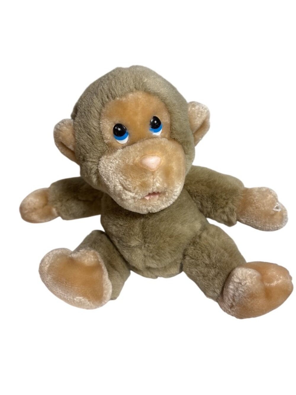 Baby Chee Chee Russ Berrie Plush Monkey Tan Stuffed Animal Blue Eyes No Pacifier